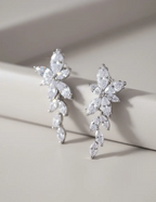 Brinco Noiva Pedra Zirconia Prata Festa Debutante Delicado