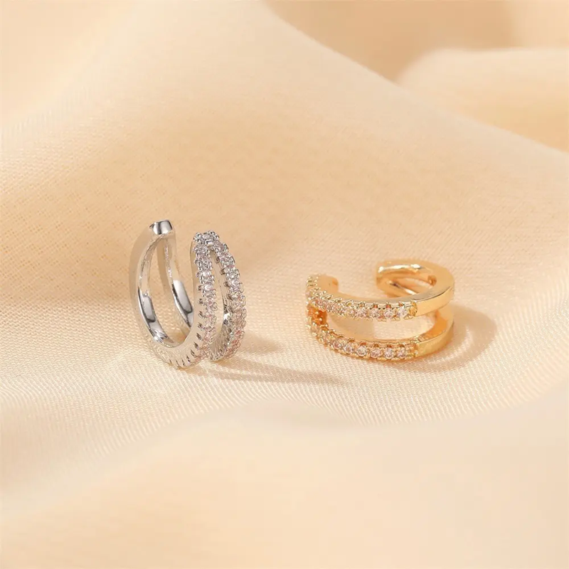 Piercing Argola Fake Falso Dourado Ou Prata Pedra Zirconia