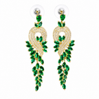 Brinco Noiva Zirconia Verde Festa Formatura Madrinha Dourado