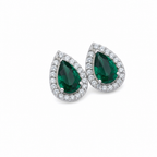 Brinco Pedra Zirconia Prata Gota Debutante Azul Claro Festa