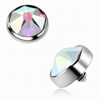 Piercing Microdermal Dourado Ou Prata Pedra 4 Mm Topo