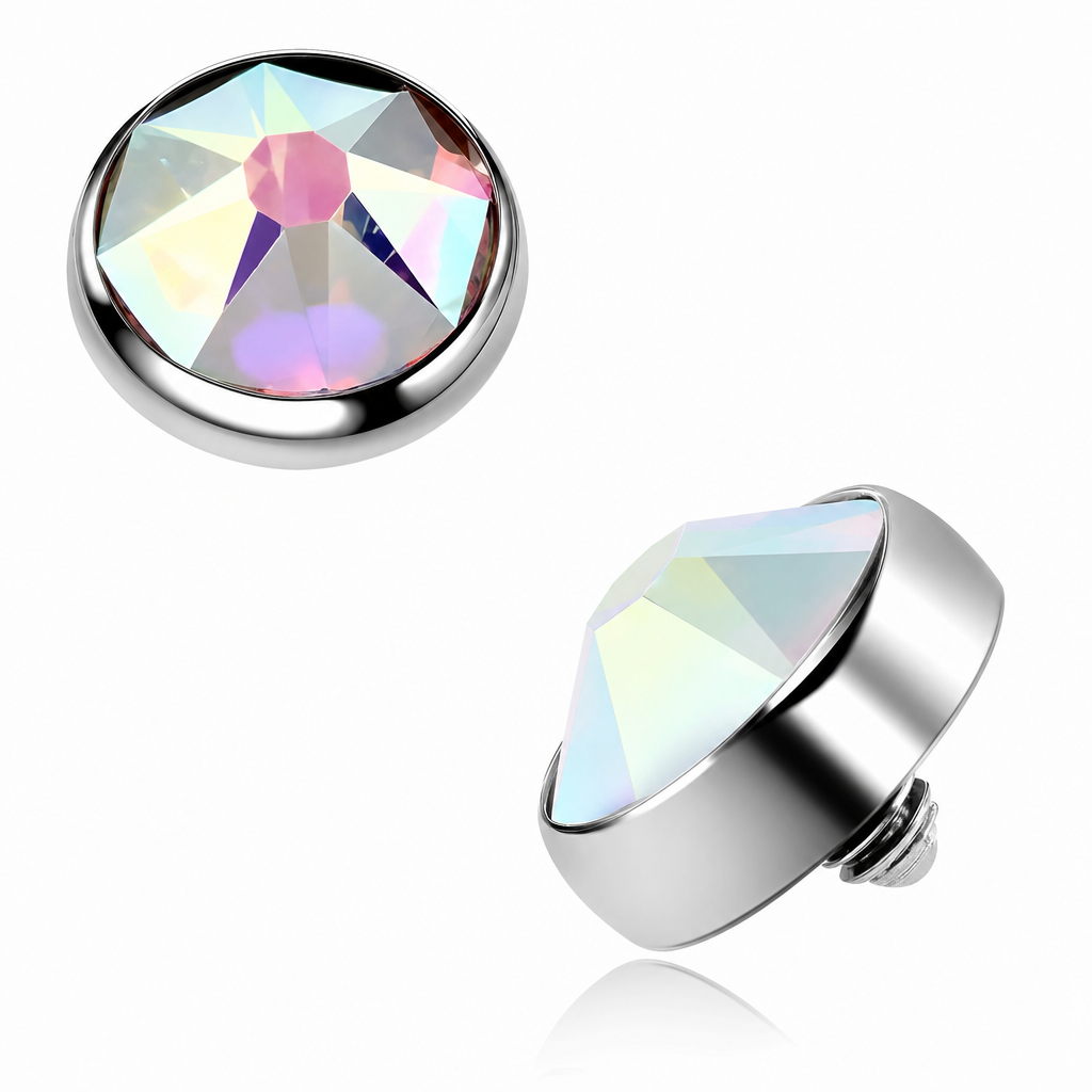 Piercing Microdermal Dourado Ou Prata Pedra 4 Mm Topo