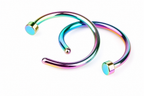 Piercing Nariz Argola Falso Fake Dourado Prata Preto Rosa