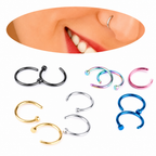 Piercing Nariz Argola Falso Fake Dourado Prata Preto Rosa