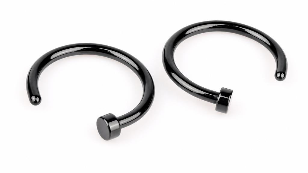 Piercing Nariz Argola Falso Fake Dourado Prata Preto Rosa
