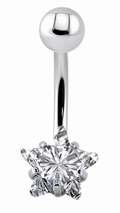 Piercing De Umbigo Dourado Ou Prata Estrela Pequeno Delicado