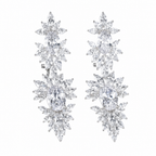 Brinco Noiva Zirconia Pendurado Grande Prata Debutante Luxo