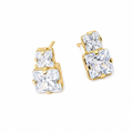 Brinco Zirconia Dama Daminha Dourado F. Ouro 18k Semi Joia