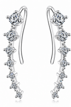 Brinco Ear Cuff Noiva Pedra Zirconia Prata Debutante Festa