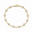 Pulseira  Semi Joia Pérola Infantil Dama Folheada A Ouro 18k