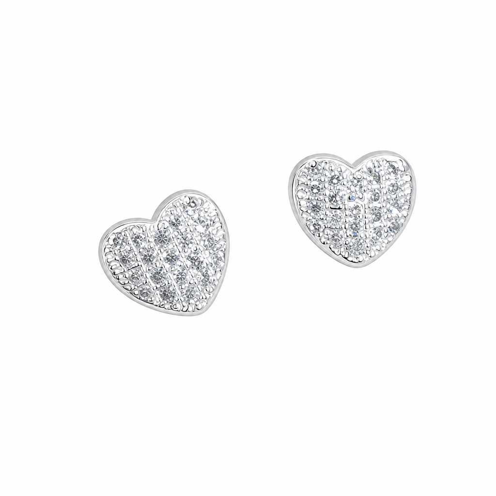 Brinco Zirconia Dama Daminha Folheado Ouro Ou Prata Coração