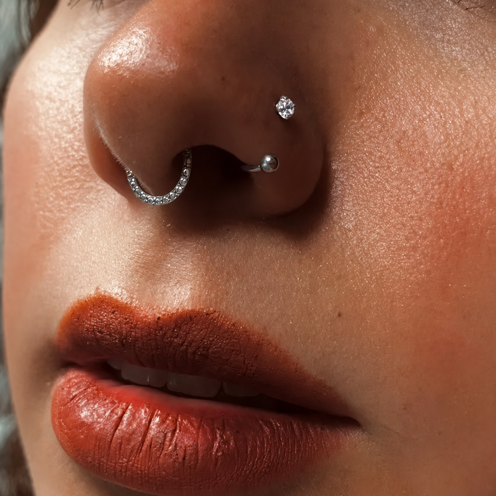 Piercing Ferradura Nariz Cartilagem Pedra Zirconia Aço Cirúr