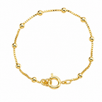 Pulseira Infantil Folheada A Ouro 18k Semi Joia Com Bolinhas