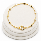 Pulseira Infantil Folheada A Ouro 18k Semi Joia Com Bolinhas