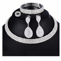 Conjunto Colar Chocker Pulseira Brinco Anel Noiva Strass