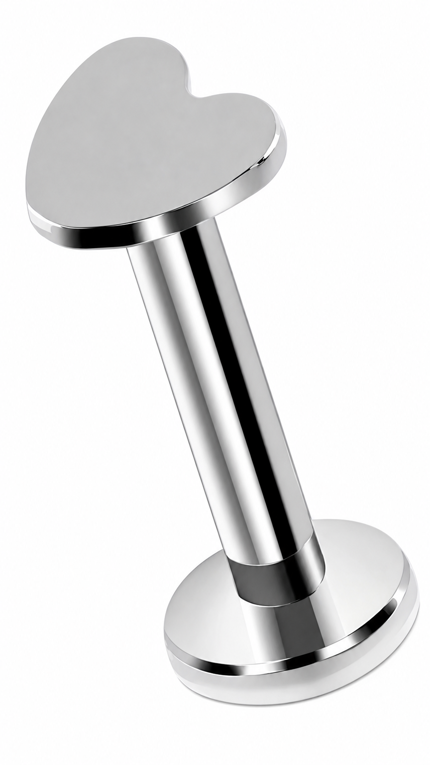 Piercing Tragus Labret Cartilagem Mini Coracao 4 Mm Aco cirurgico prata preto dourado rose gold