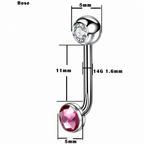 Piercing Íntimo Genital Christina Pedra Cristal 100% Titânio
