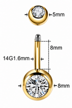 Piercing De Umbigo 100% Titânio Dourado Prata