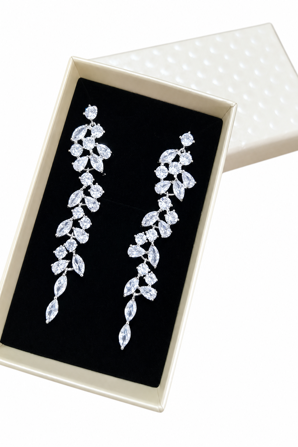 Brinco Noiva Zirconia Pendurado Grande Prata Debutante Luxo