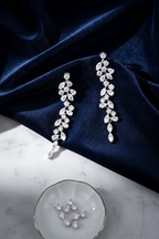 Brinco Noiva Zirconia Pendurado Grande Prata Debutante Luxo