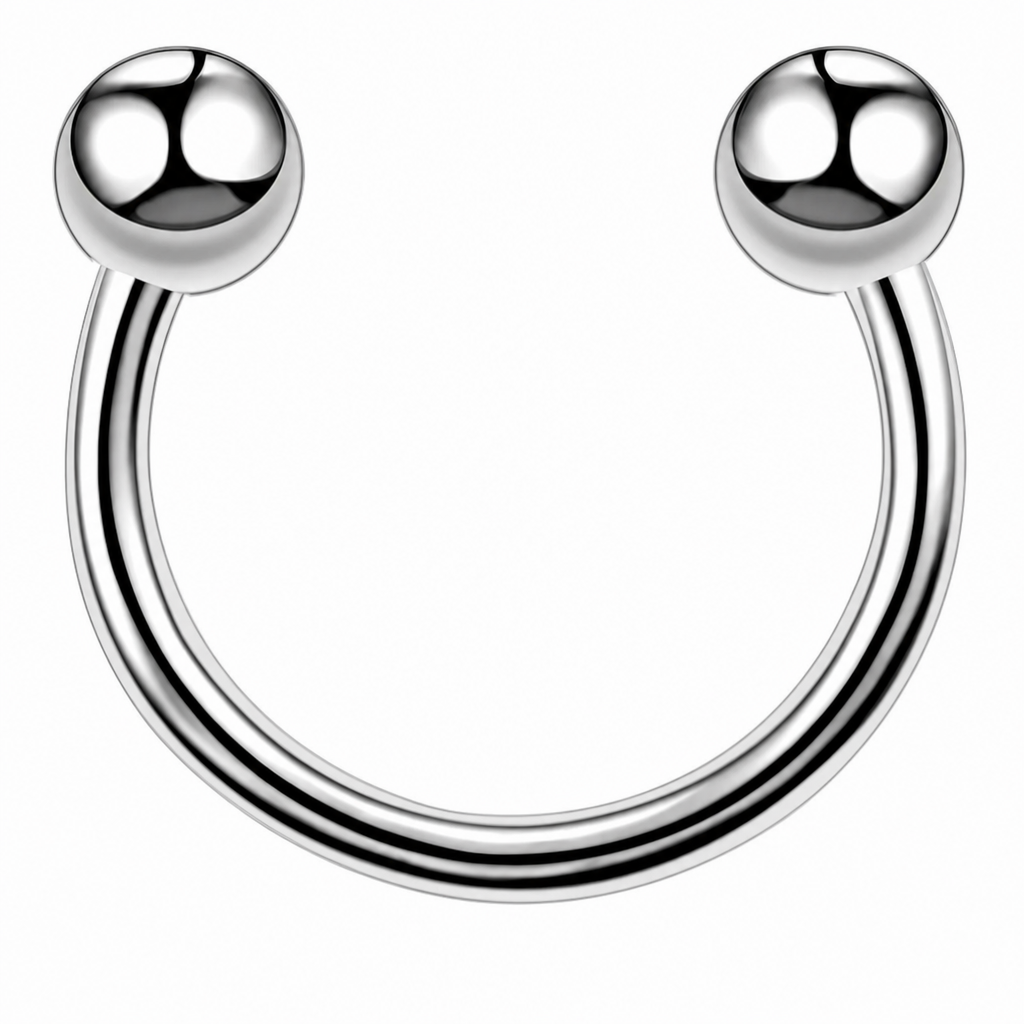 Piercing Septo Ferradura Titânio Cartilagem Preto Prata