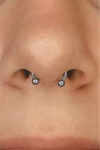 Piercing Septo Ferradura Titânio Cartilagem Preto Prata
