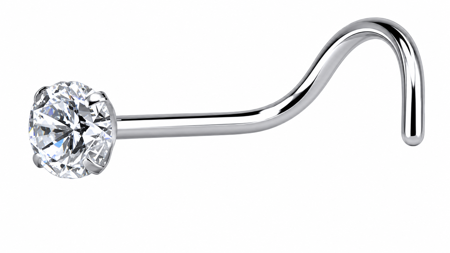 Piercing Nariz Nostril Dourado ou prateado Pedra Zirconia 3 Mm Pt De Luz