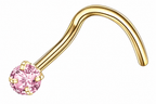 Piercing Nariz Nostril Dourado ou prateado Pedra Zirconia 3 Mm Pt De Luz