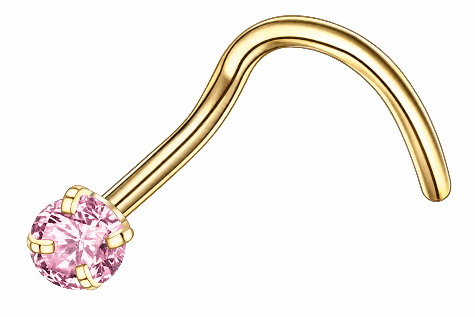 Piercing Nariz Nostril Dourado ou prateado Pedra Zirconia 3 Mm Pt De Luz