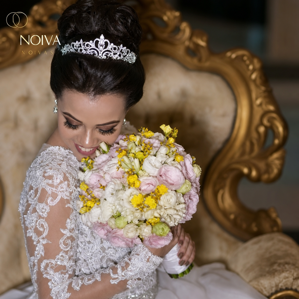 Coroa Tiara Prata Noiva Strass Debutante princesa trabalhada
