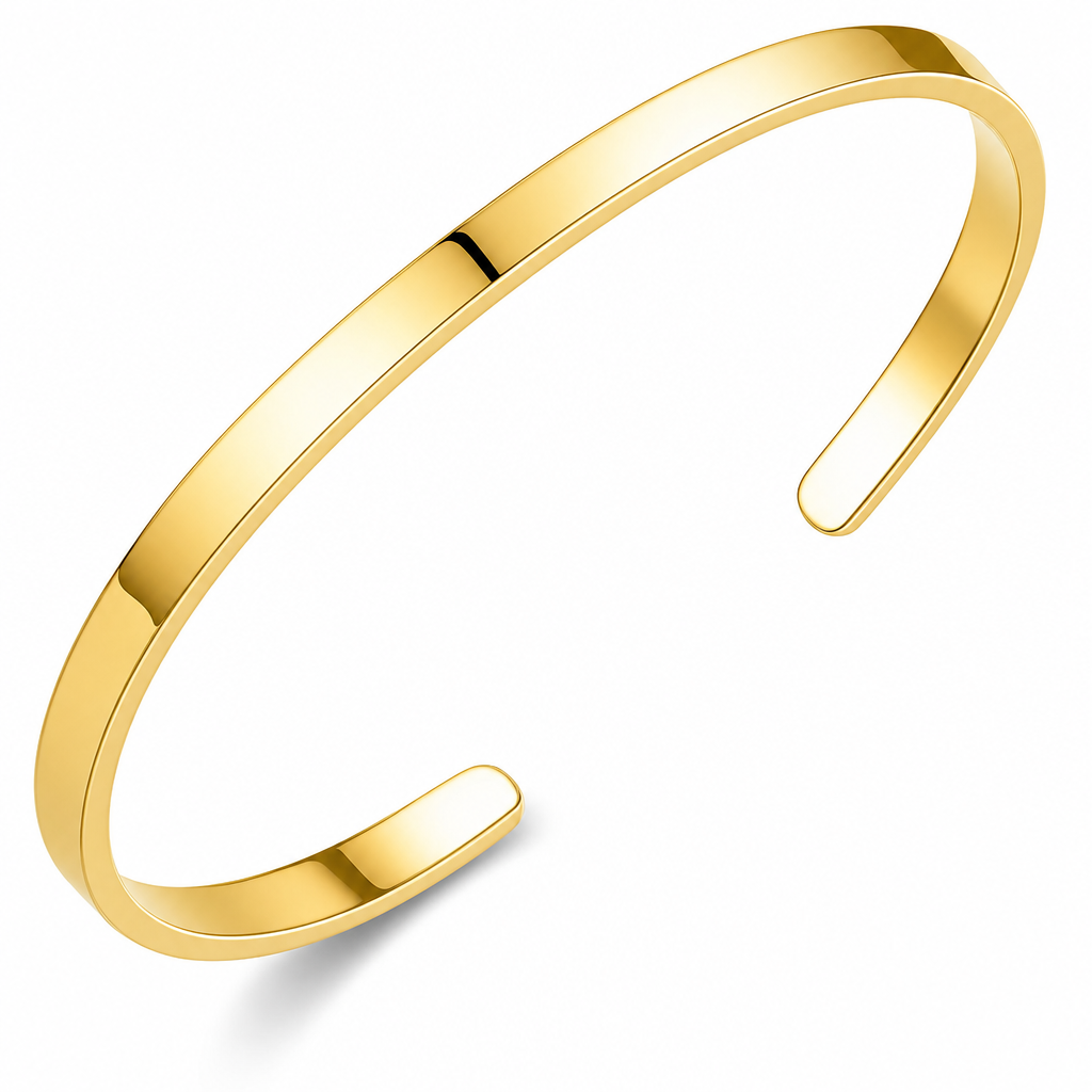 Pulseira Bracelete Prata Ou Dourada Aço Inoxidável Inox Liso