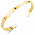 Pulseira Bracelete Prata Ou Dourada Aço Inoxidável Inox Liso