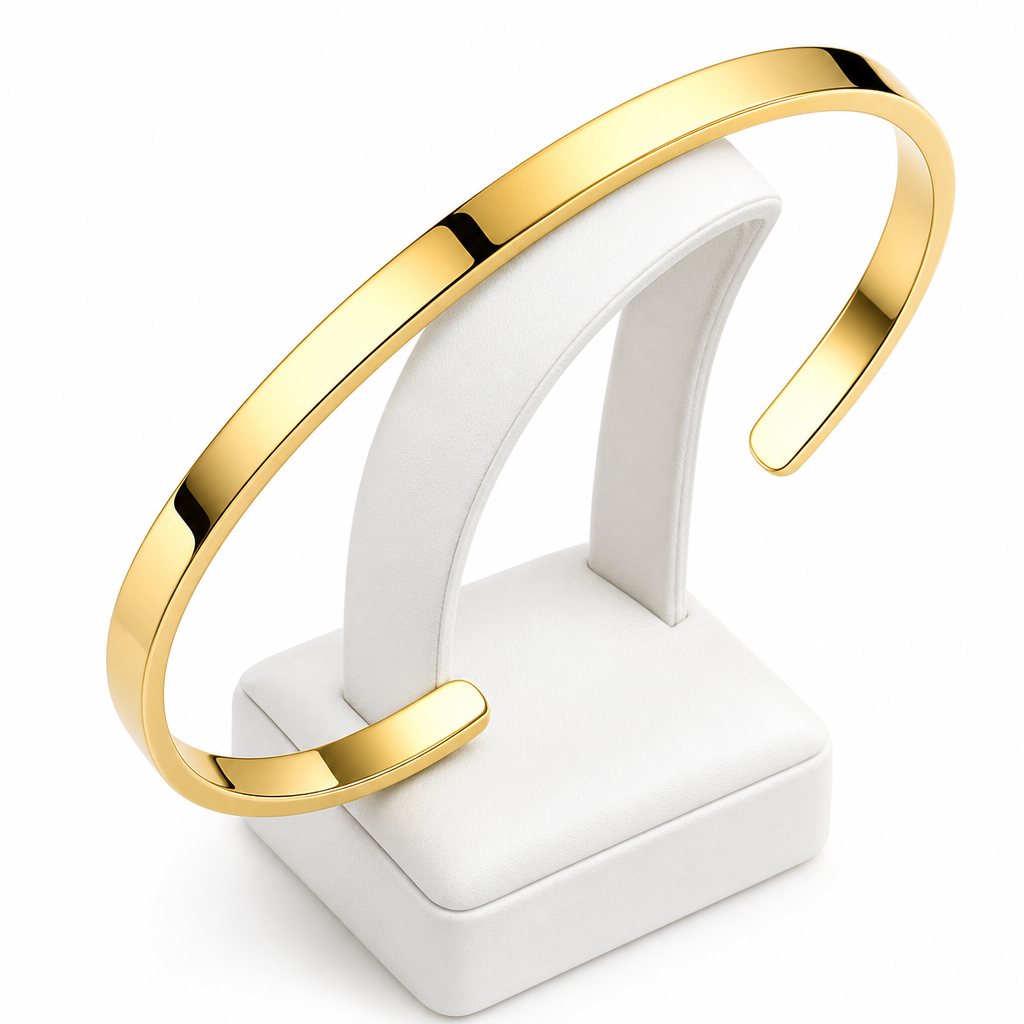 Pulseira Bracelete Prata Ou Dourada Aço Inoxidável Inox Liso