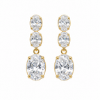 Brinco Noiva Dourado Zirconia Pendurado Festa Debutante Luxo