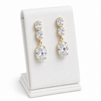 Brinco Noiva Dourado Zirconia Pendurado Festa Debutante Luxo