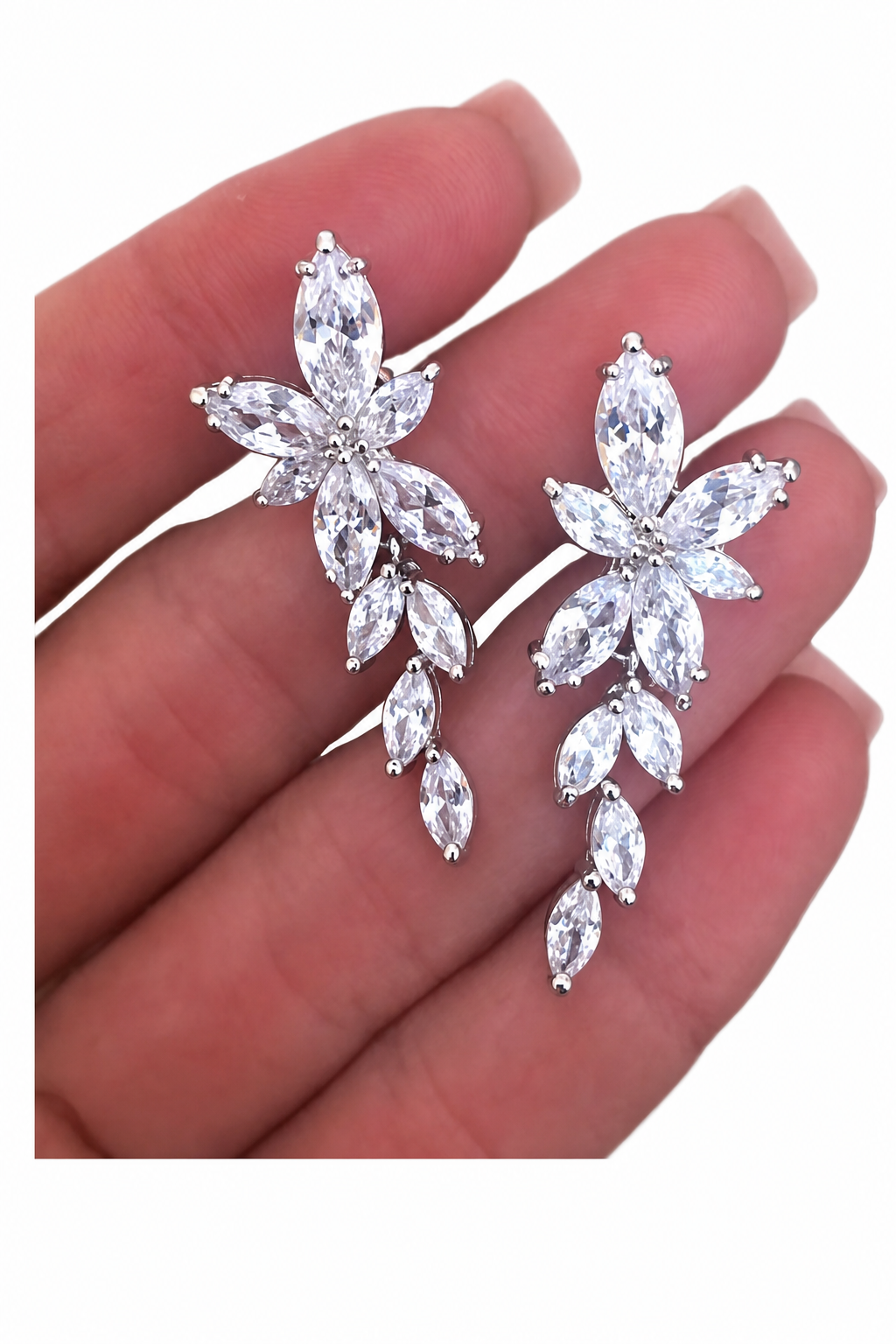 Brinco Noiva Pedra Zirconia Prata Festa Debutante Delicado