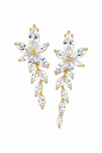 Brinco Noiva Pedra Zirconia Dourado Festa Debutante Delicado