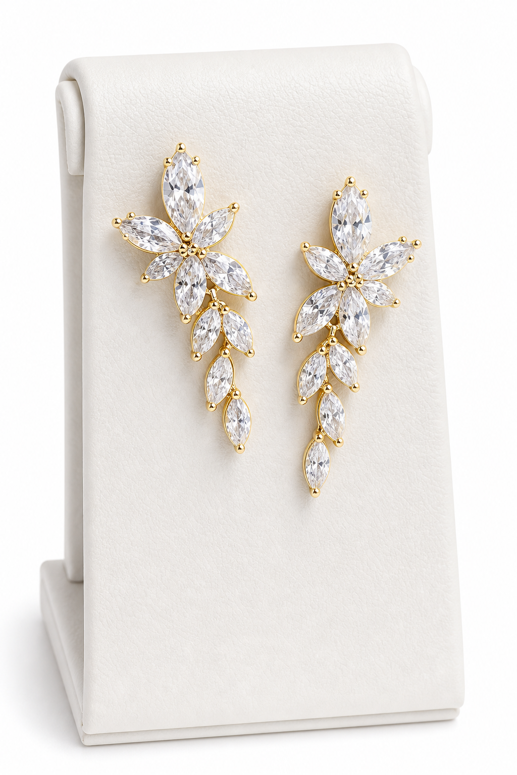 Brinco Noiva Pedra Zirconia Dourado Festa Debutante Delicado