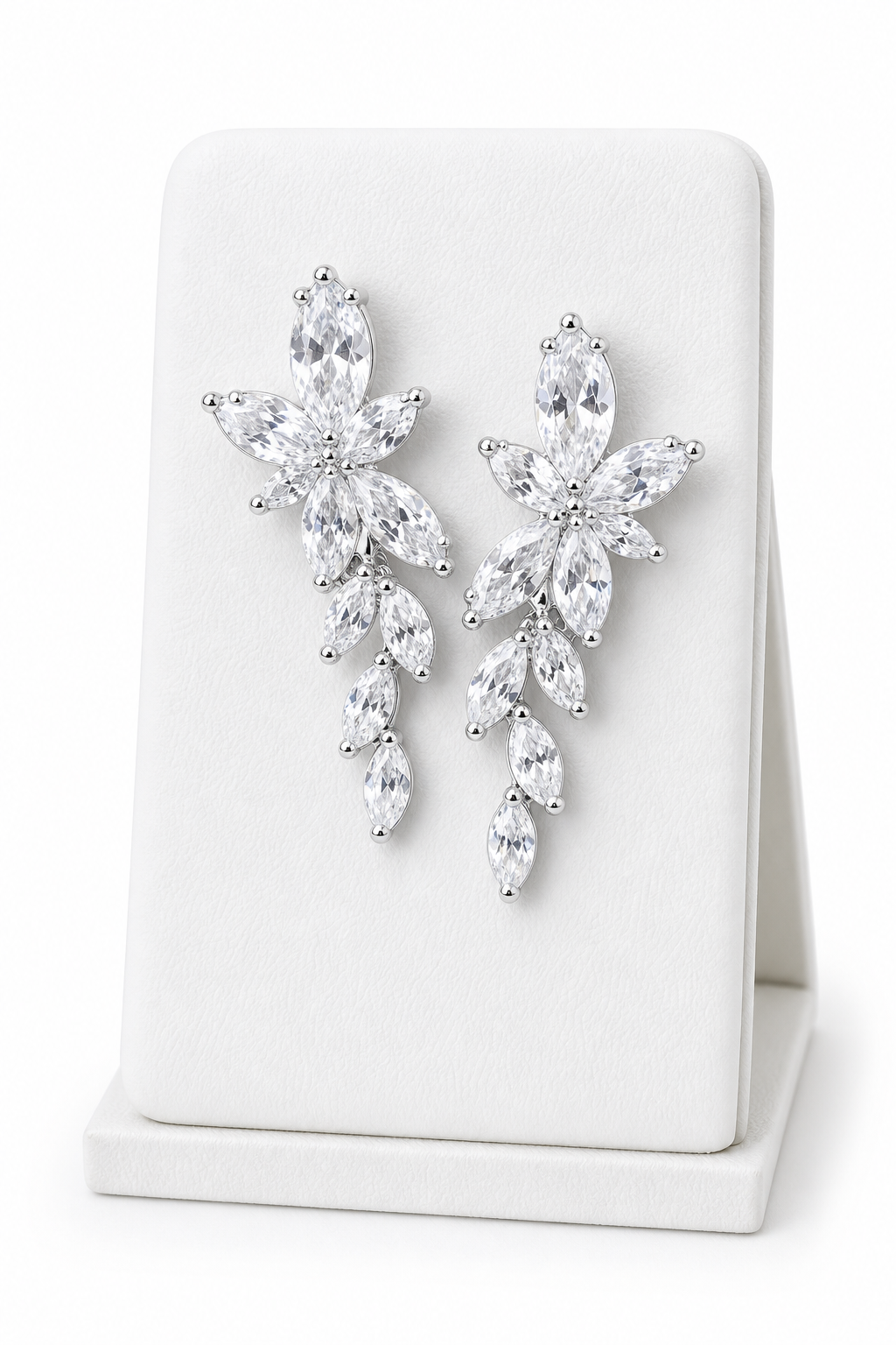 Brinco Noiva Pedra Zirconia Prata Festa Debutante Delicado