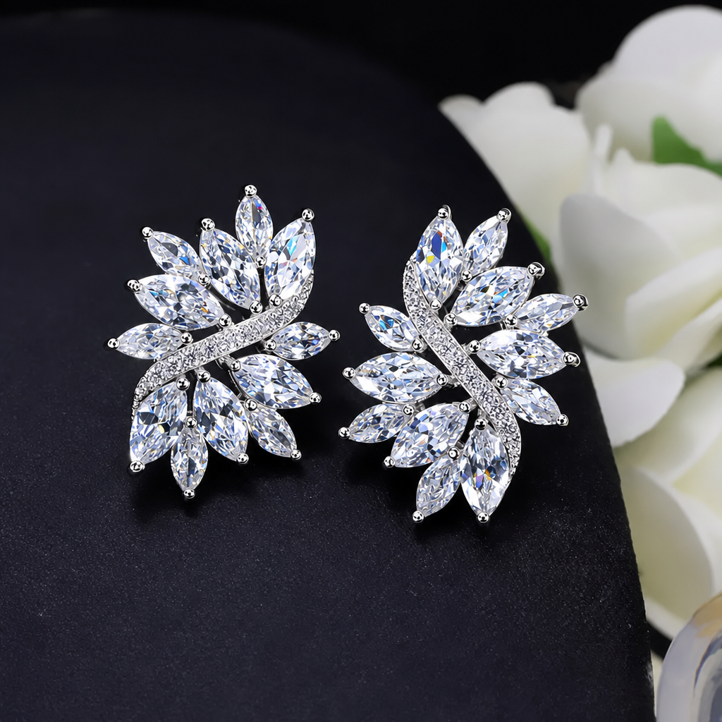 Brinco De Zirconia Noiva Festa Madrinha Casamento Prata Fixo