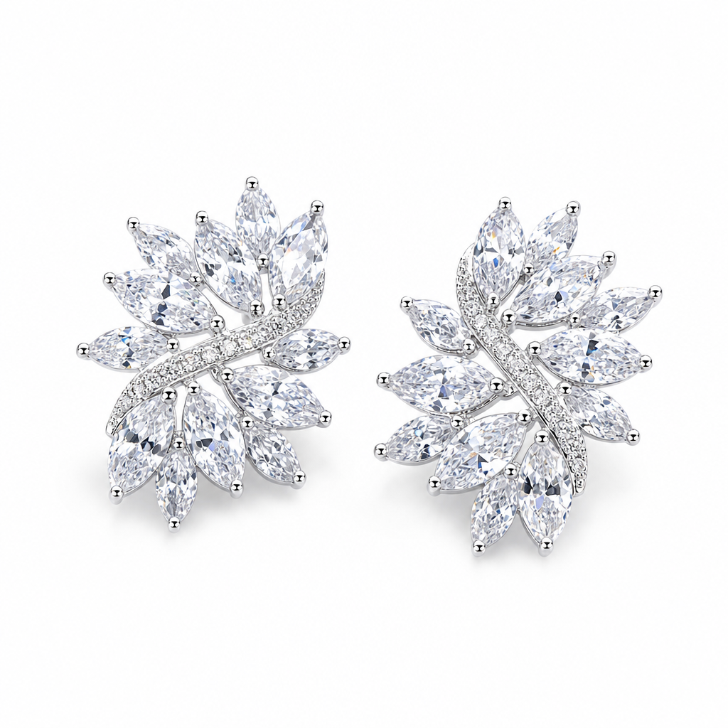 Brinco De Zirconia Noiva Festa Madrinha Casamento Prata Fixo