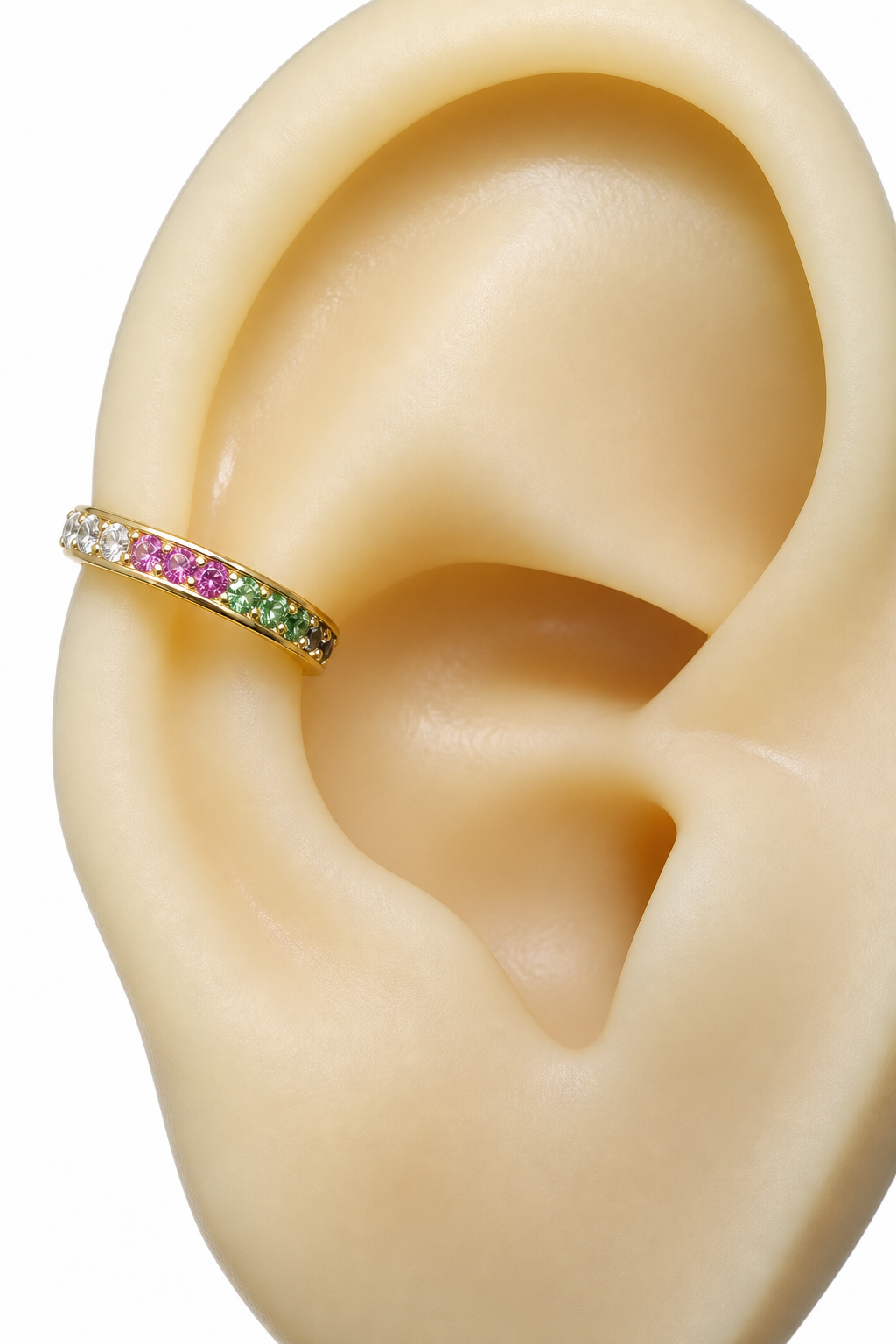 Piercing Argola Falso Fake Pressão Pedra Zircônia Orelha
