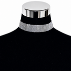 Colar Gargantilha Chocker Noiva Strass Prata Cristal Larga