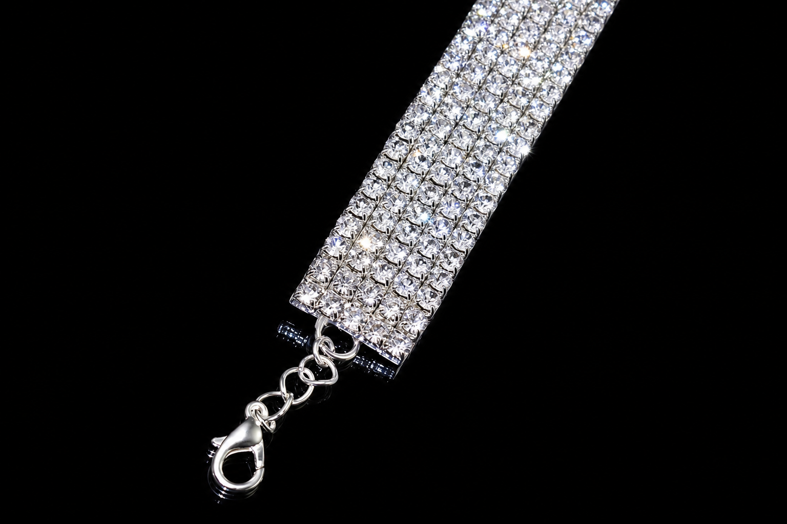 Colar Gargantilha Chocker Noiva Strass Prata Cristal Larga