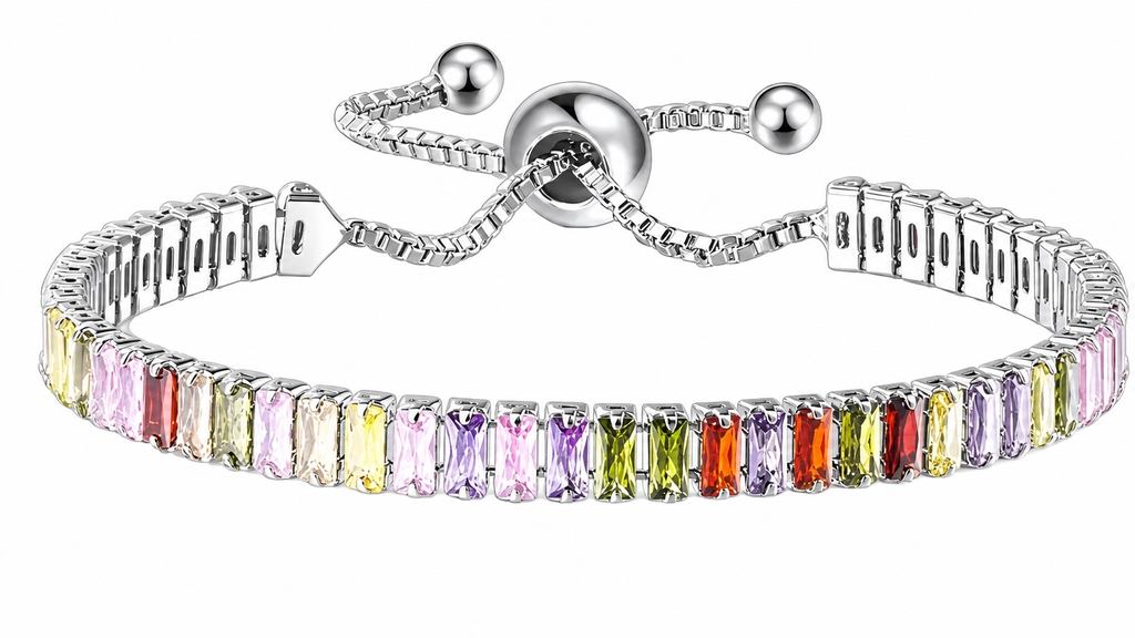 Pulseira Bracelete Pedra Zircônia Retangular Noiva Debutante