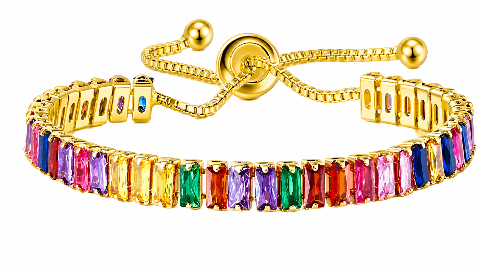 Pulseira Bracelete Pedra Zircônia Retangular Noiva Debutante