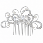 Arranjo Enfeite Cabelo Noiva Strass Perola Prata Debutante