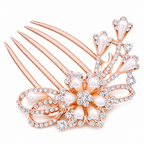 Arranjo Enfeite Cabelo Noiva Dama Dourado Strass Perola Ouro