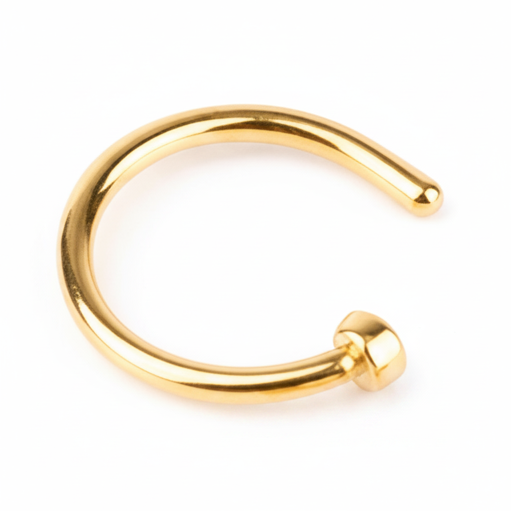 Piercing Nariz Argola Falso Fake Dourado Prata Preto Rosa