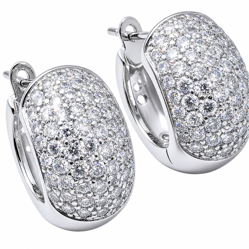 Brinco Argola Pedra Zirconia Prata Unissex Antialérgico